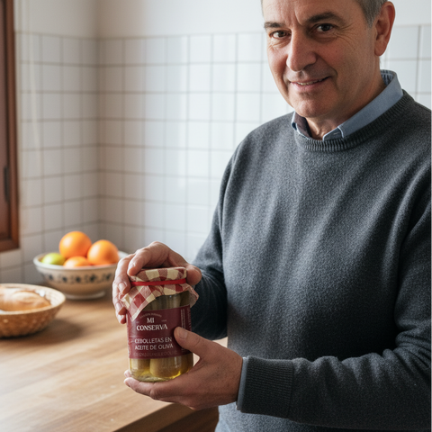 Cebolletas en aceite de oliva