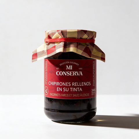 Chipirones rellenos en su tinta