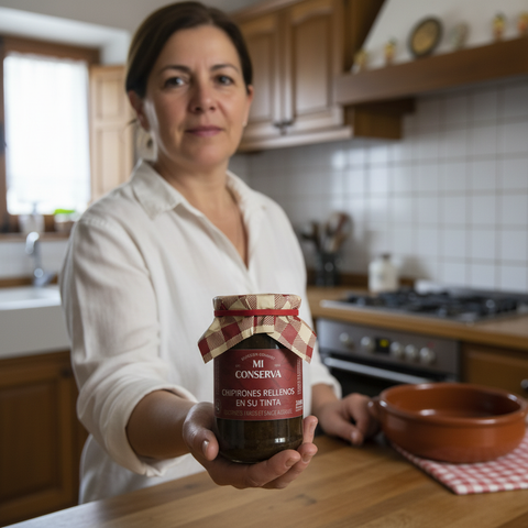 Chipirones rellenos en su tinta